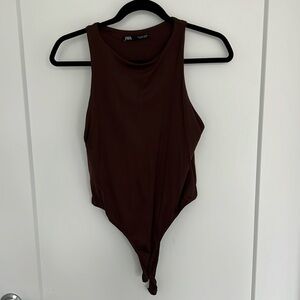 Brown High Neck Bodysuit